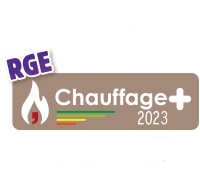 Logo de la certification RGE Chauffage+ 2023